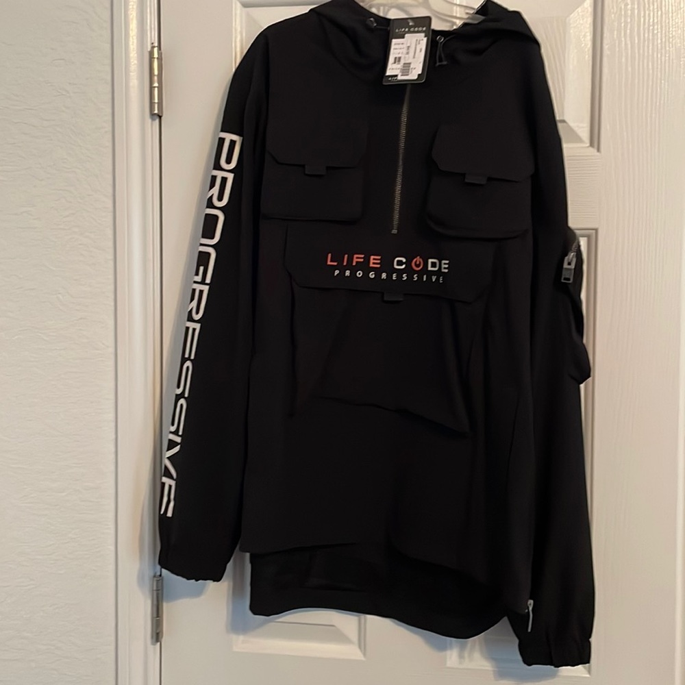 Black pullover jacket by Life Code Progressive